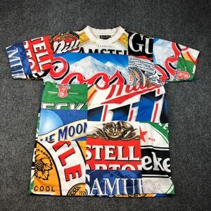 Bare Fox Beer Logo Collage Print Short Sleeve T-Shirt Men's Size L